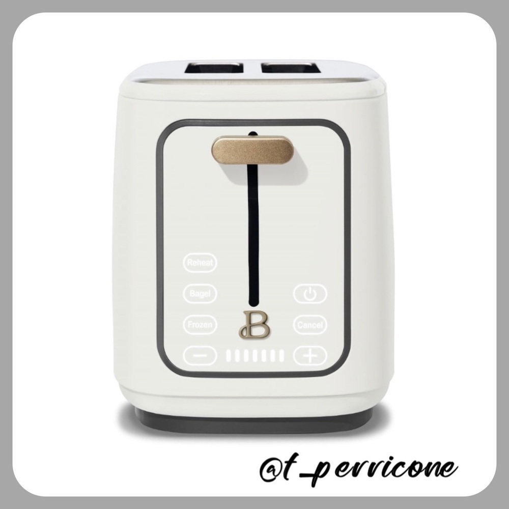 ♦️ New Beautiful 2 Slice Touchscreen Toaster, White Icing by Drew Barrymore